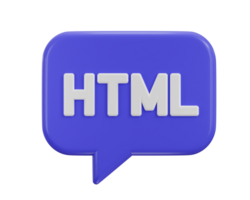 HTML icon 3d render concept of programming language icon illustration png