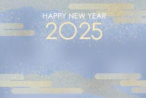 The Year 2025 New Years Card Template With Text Space Decorated With Japanese Vintage Patterns. vector