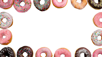 Colorful Donut Frame with Empty Space in the Center for Your Text or Logo png