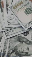 Closeup of US dollar bill, money dollar bills, business and financial concepts video