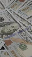 Closeup of US dollar bill, money dollar bills, business and financial concepts video