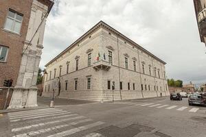 FERRARA ITALY 29 JULY 2020 View of Palazzo dei Diamanti in Ferrara in Italy a famous historical building in the Italian city photo