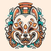 Japanese Kitsune mask art vector