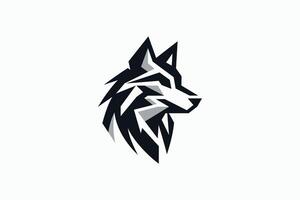 Abstract Geometric Modern Wolf Head Logo for Dynamic Branding vector