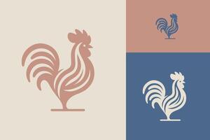 Proud Iconic Rooster Logo Silhouette for Agriculture Pride vector