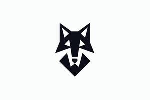 Innovative Geometric Fox Logo Modern Design for Digital Solutions. Wolf Head Abstract Shape Sign Symbol vector