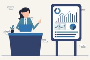 Business Presentation and Data Analysis Illustration vector