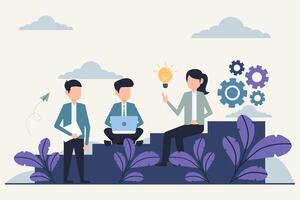 Collaborative Teamwork and Innovation Illustration vector