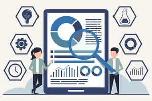 Data Analysis and Business Insights Concept Illustration vector