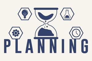 Conceptual Business Planning and Time Management Design vector