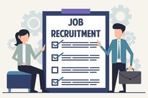 Flat design illustration concept of job recruitment vector