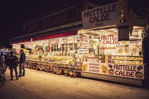 Rovigo Italy 25 October 2022 Candy stall at the funfair photo