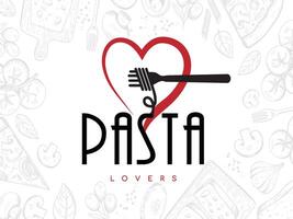 Pasta lovers logo design vector