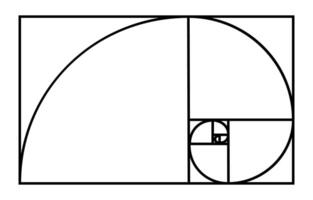 dorado proporción modelo fibonacci vector