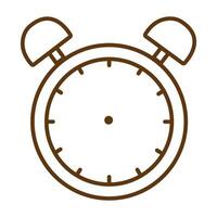 A minimalist line drawing of an alarm clock without numbers or hands, conveying simplicity, punctuality, and the concept of time in a stylized manner. vector