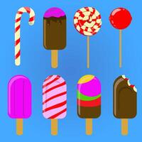 ice cream with blue background vector