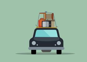 car on travel for background vector