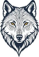 Impeccably Drawn Majestic Wolf Head vector