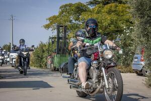 GAVELLO ITALY 24 MARCH 2020 Bikers gathering in Spring in countryside photo