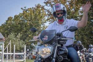 GAVELLO ITALY 24 MARCH 2020 Bikers gathering in Spring in countryside photo