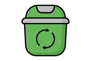 Trash icon. trash can. icon related to utilities. colored outline icon style. utilities elements illustration vector