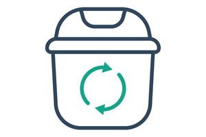 Trash icon. trash can. icon related to utilities. line icon style. utilities elements illustration vector