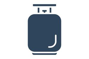 gas icono. gas cilindros icono relacionado a utilidades. sólido icono estilo. utilidades elementos ilustración vector