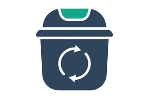 Trash icon. trash can. icon related to utilities. solid icon style. utilities elements illustration vector