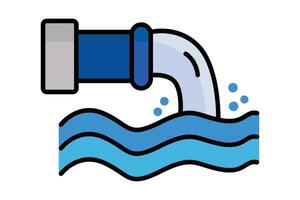 alcantarilla icono. icono relacionado a utilidades. de colores contorno icono estilo. utilidades elementos ilustración vector