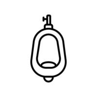 Urinal men toilet line icon isolated on white background. vector