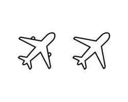 Airplane line icon isolated on white background. vector