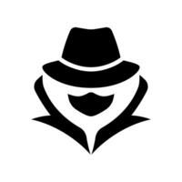 Spy agent hacker icon isolated on white background. vector
