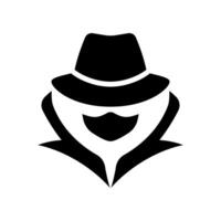 Spy agent hacker icon isolated on white background. vector