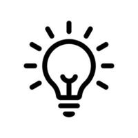 Lightbulb line icon isolated on white background. vector
