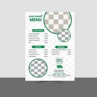 Restaurant menu design, food menu, modern menu. vector