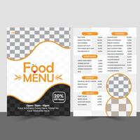 Restaurant menu design, food menu, modern menu. vector