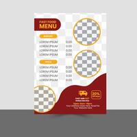 Restaurant menu design, food menu, modern menu. vector