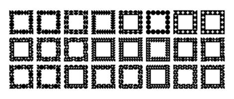 Geometric simple round circle abstract square border set vector
