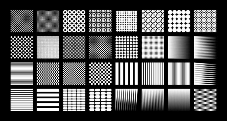Set of minimalist flat line abstract shape seamless pattern