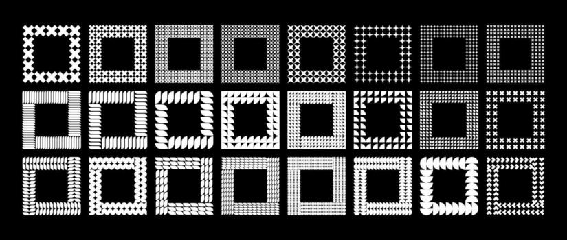 Flat modern abstract basic shape square border set vector