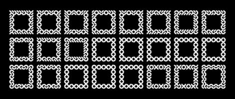 Abstract memphis circle square border design set vector