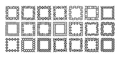 Modern line abstract ornament square border design set vector