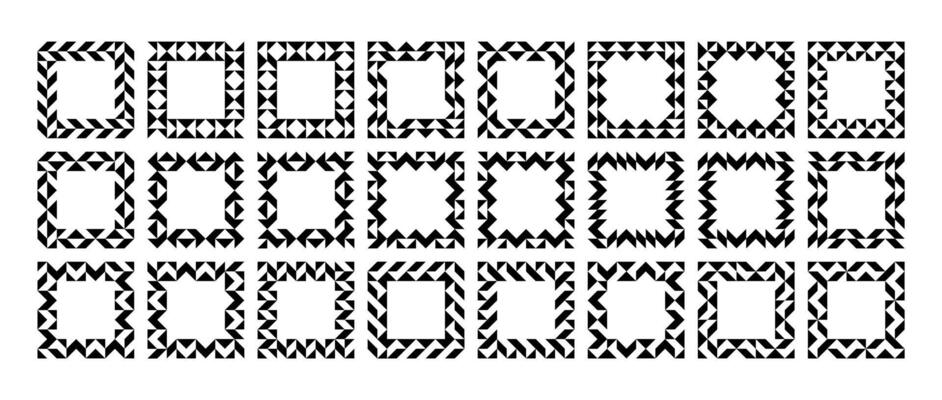 Simple sharp line abstract shape square border design set