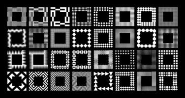 Set of abstract basic shape square border design vector