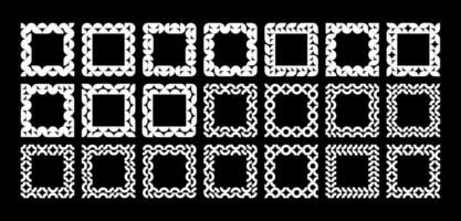 Set of minimalist round circle memphis square frame design vector