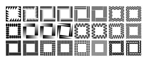 Bundle of stripe sharp line abstract shape square border vector