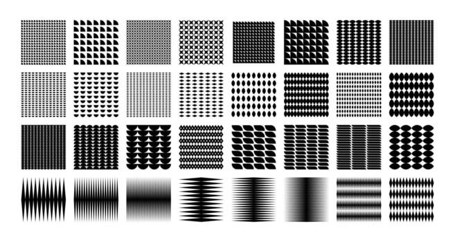 Simple basic shape abstract seamless pattern design set vector