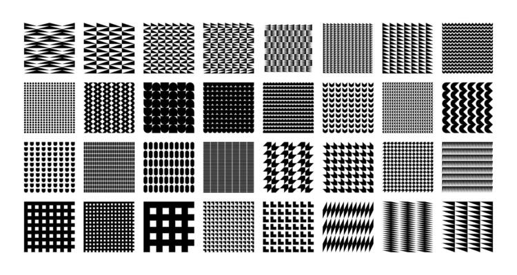 Geometric modern abstract memphis seamless pattern set