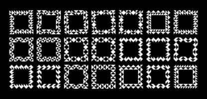 Simple flat abstract triangle square border design set vector