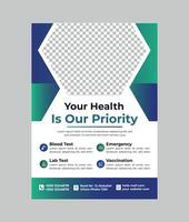 Corporate healthcare and medical flyer design vector